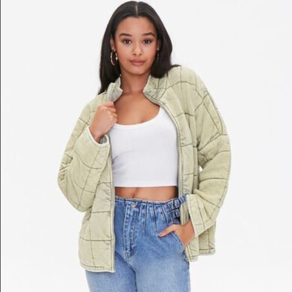 FOREVER 21 | Quilted Light Olive Jacket